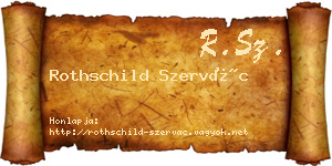 Rothschild Szervác névjegykártya